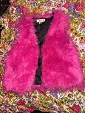 Route 66 Pink Sparkly Furry Vest!!
